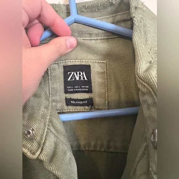 NEW W/O TAG | Men’s Zara Green Denim Jacket - Picture 4 of 6